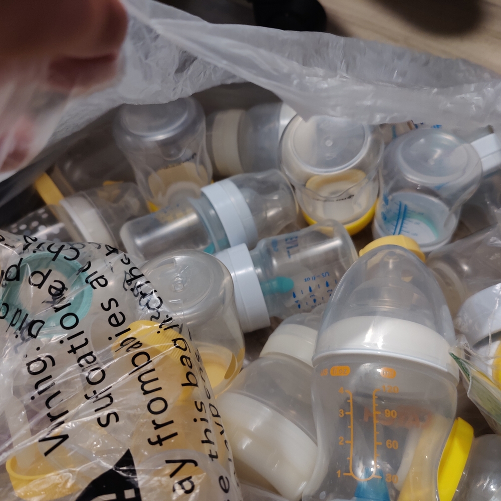 Baby Bottles with Yellow Accents